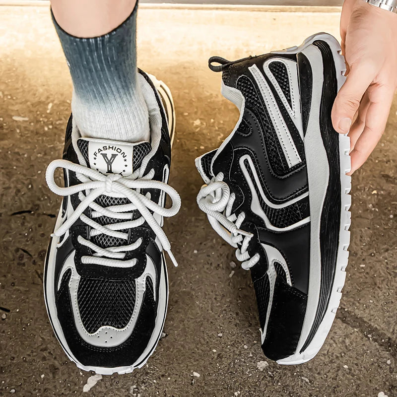 Men's Platform Vulcanized Sneakers - Breathable Tennis Sports Shoes