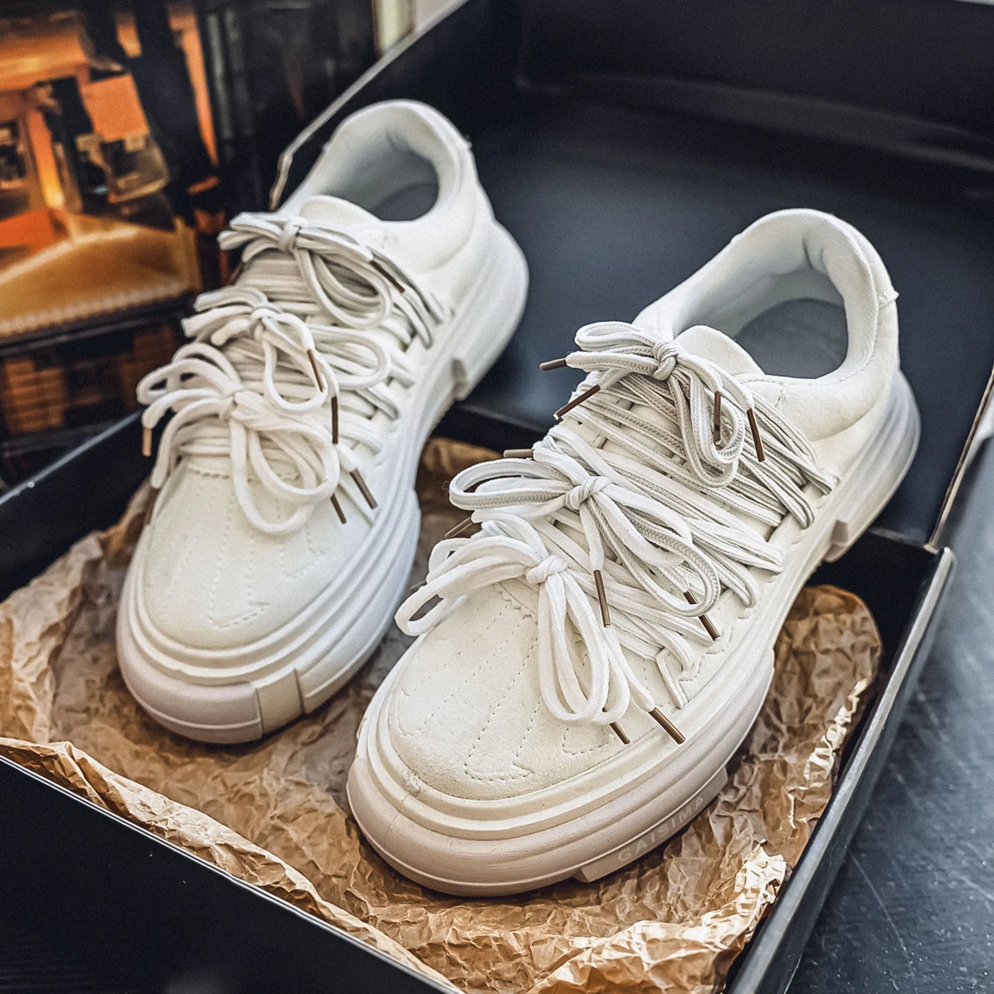 Men's Casual strap Design  Skateboard Trainers Sneakers