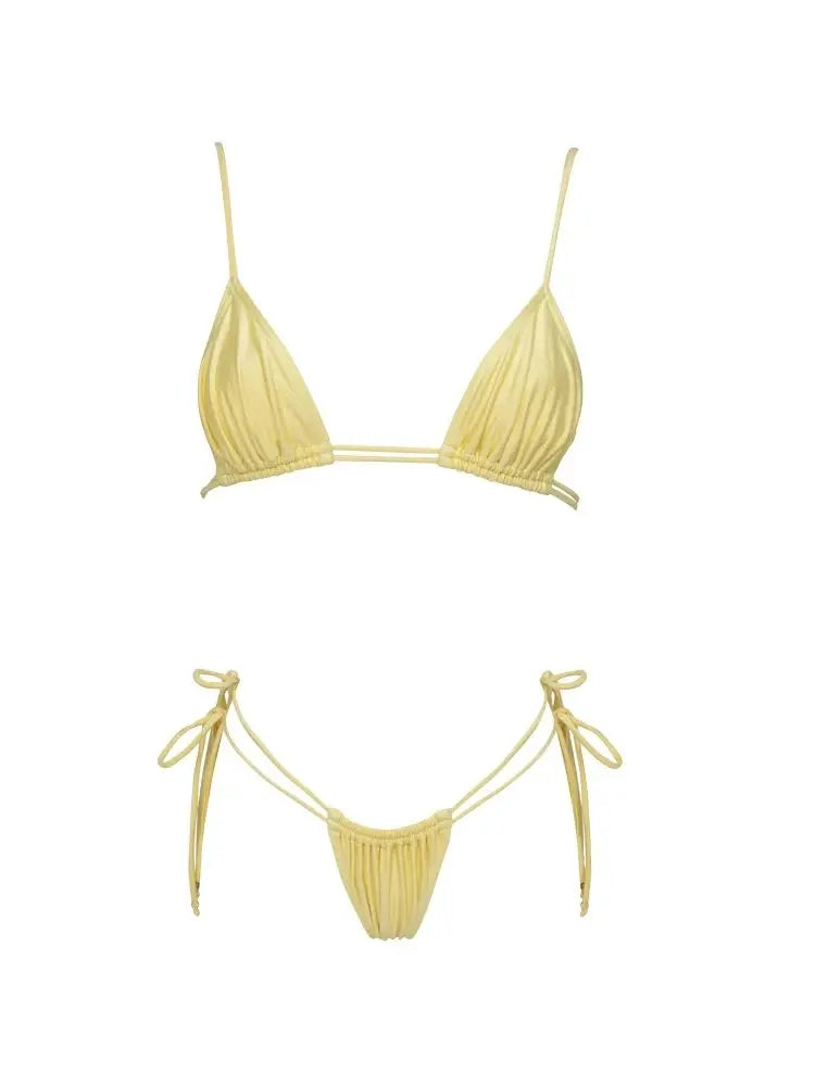 Women's Two-Piece Beach Set - High Waist A-Line Skirt & Bandage Top