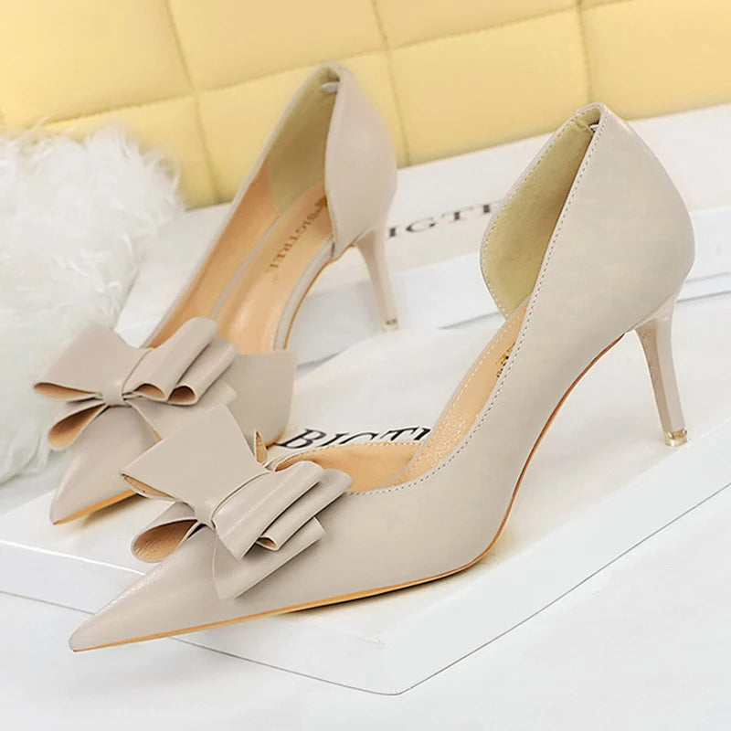 Bowknot Stiletto Heel Pumps