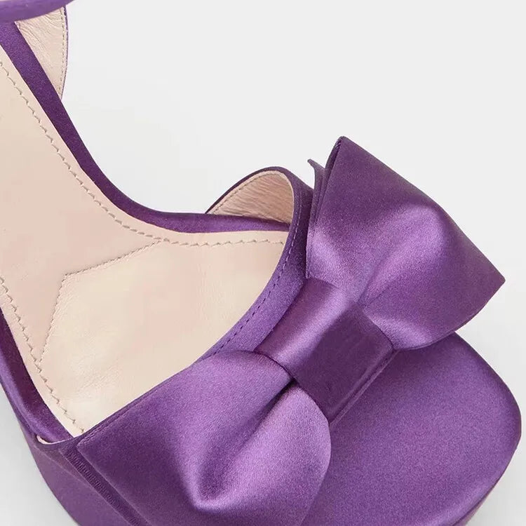 Women's Butterfly Rhinestone Thick Heel Sandals - Open Toe Party Shoes