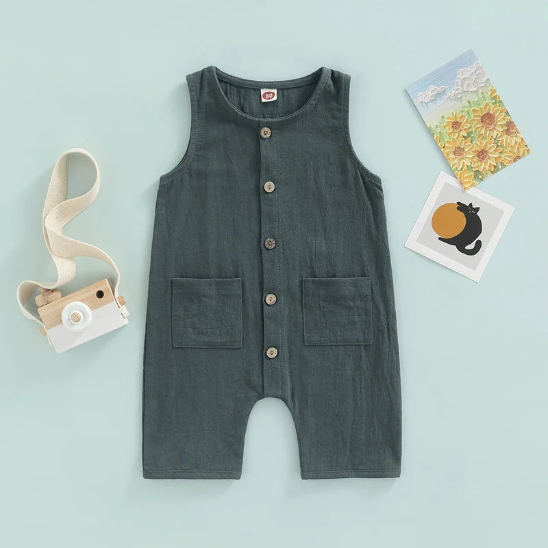 Toddler Baby Summer Romper with Pockets (0-24M)