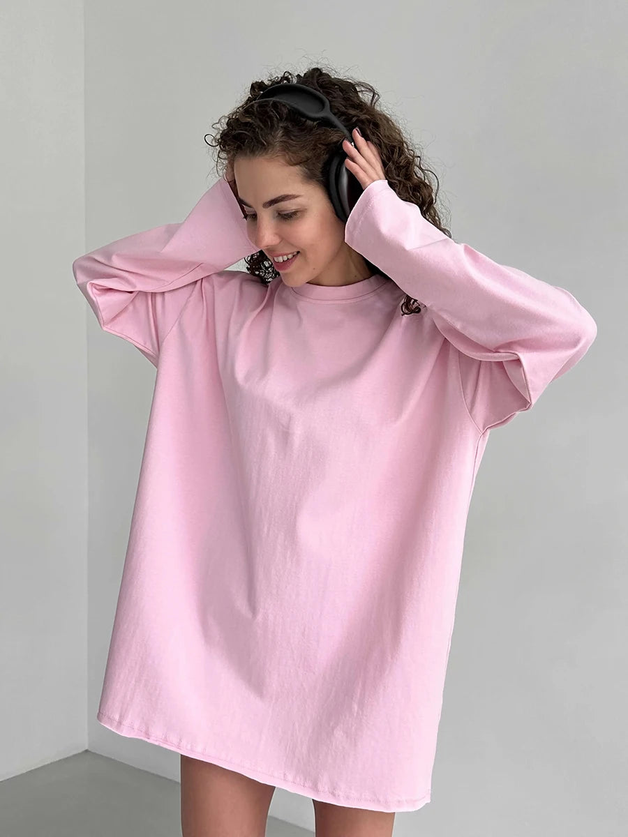 Women's 100% Cotton Bottoming Long Sleeve Loose T-Shirt