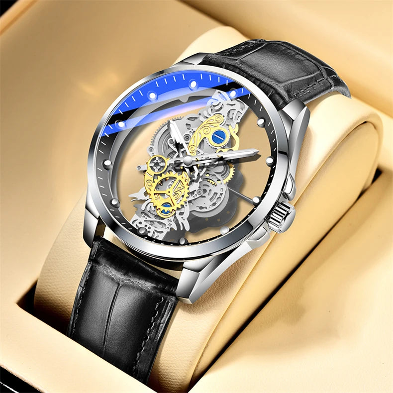 Men's Quartz leather Waterproof  luminous Watches