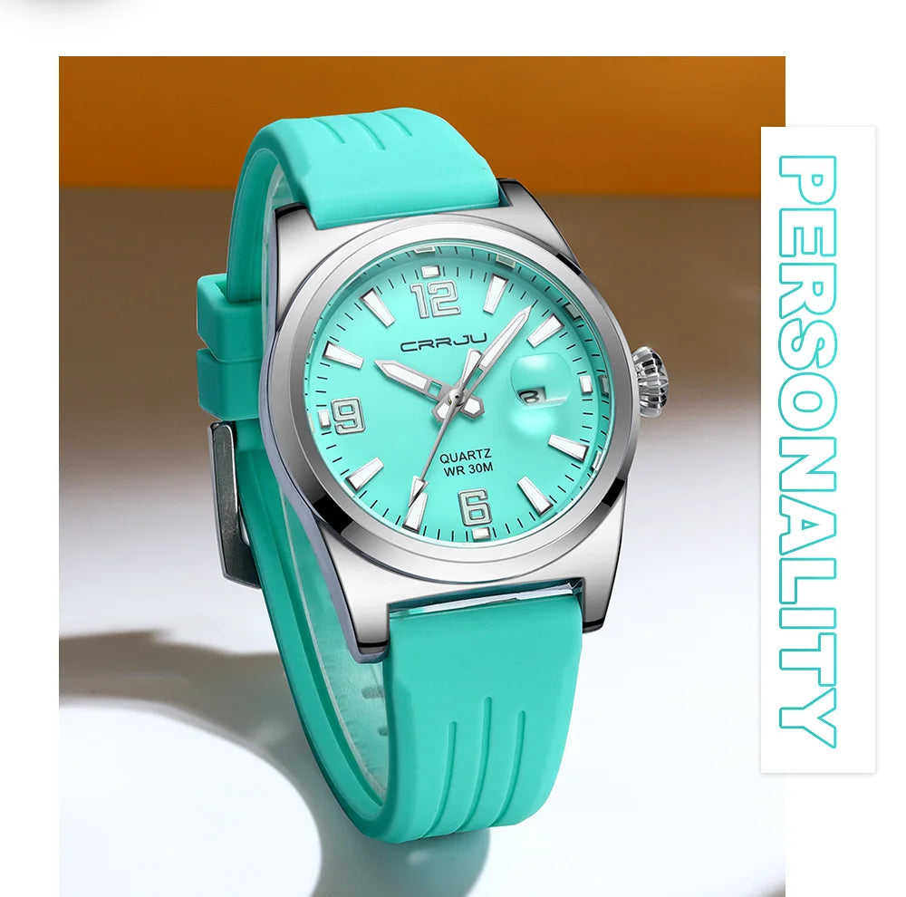 Casual Quartz Wristwatch - Waterproof Sport Watch with Silicone Strap & Luminous Display