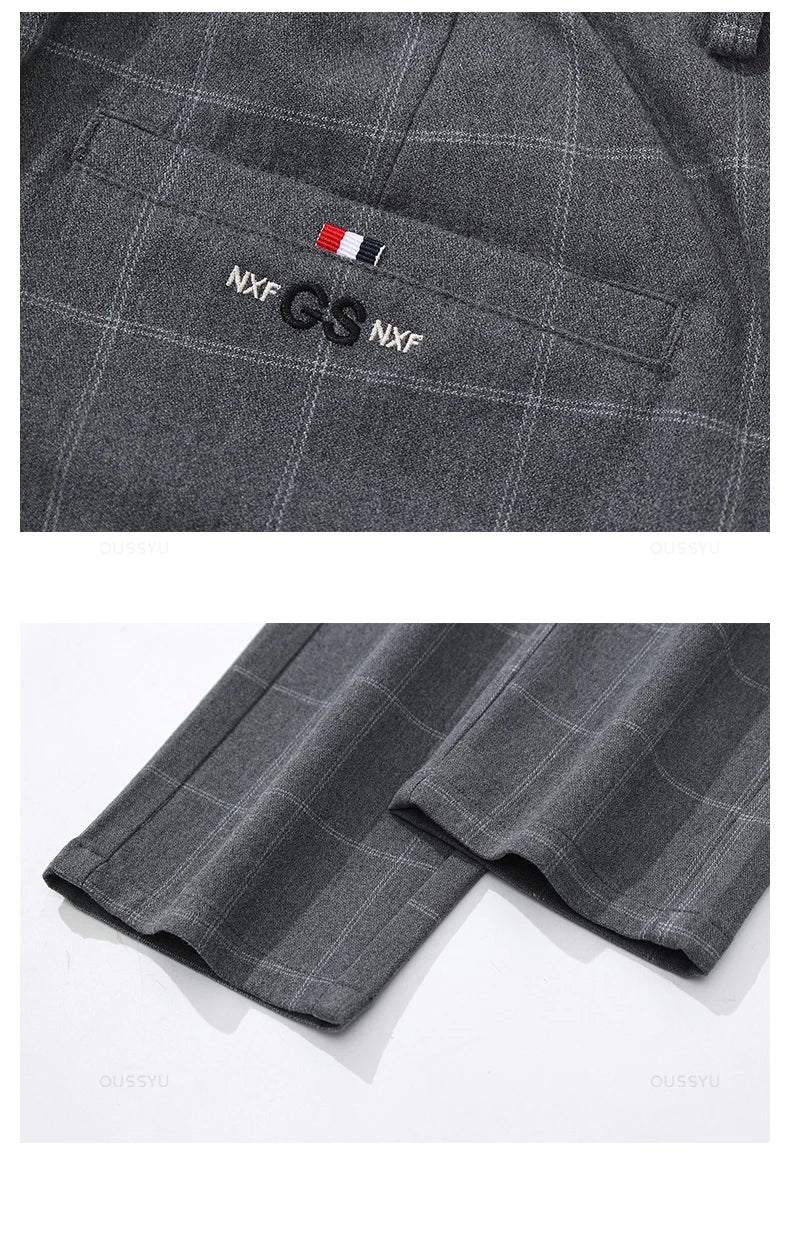 Men's Plaid Stretch Trousers