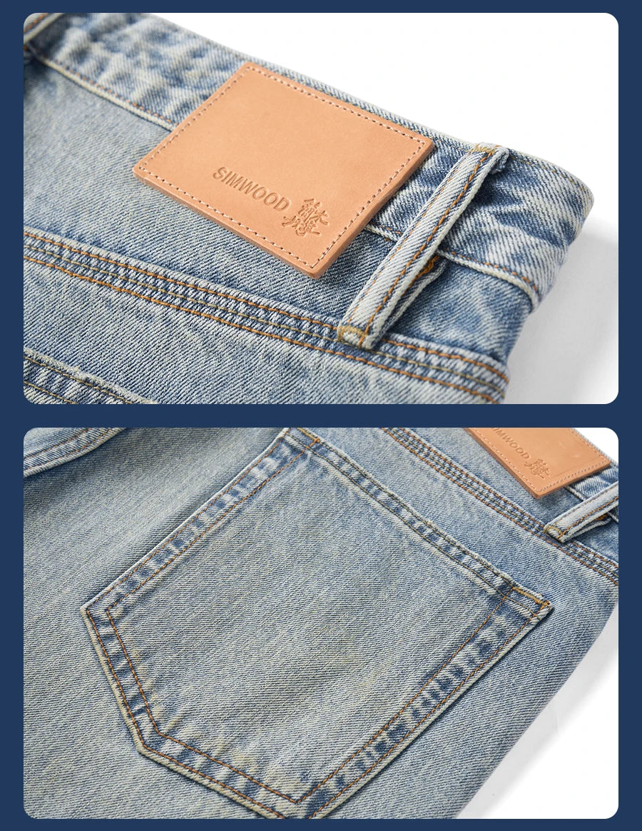 Men's Bootcut Jeans - Vintage Washed Denim with Stretch