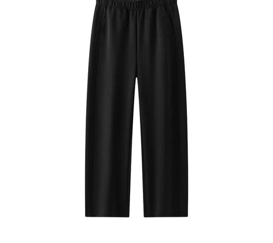 Draped Wide Leg Trousers - Elastic Waist Versatile Autumn Pants