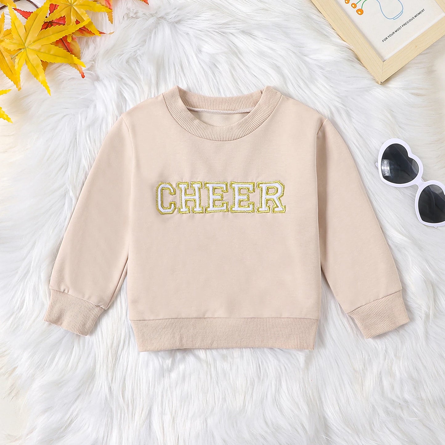 Mommy, Mummy and Child Family Matching Outfits Long Sleeve Letter Embroidery Pullover Sweatshirt Top 0-3Y