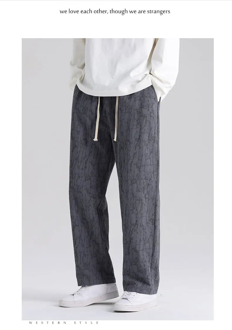 Men's Cotton Linen Harem Pants Straight Trousers