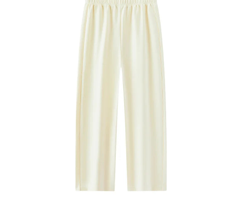 Draped Wide Leg Trousers - Elastic Waist Versatile Autumn Pants