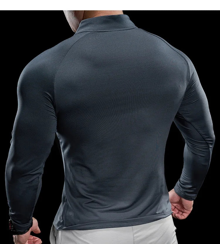 Men's Gym Fitness Quick Dry  Running Sport Long Sleeves Trackwear  Bodybuilding Training Top