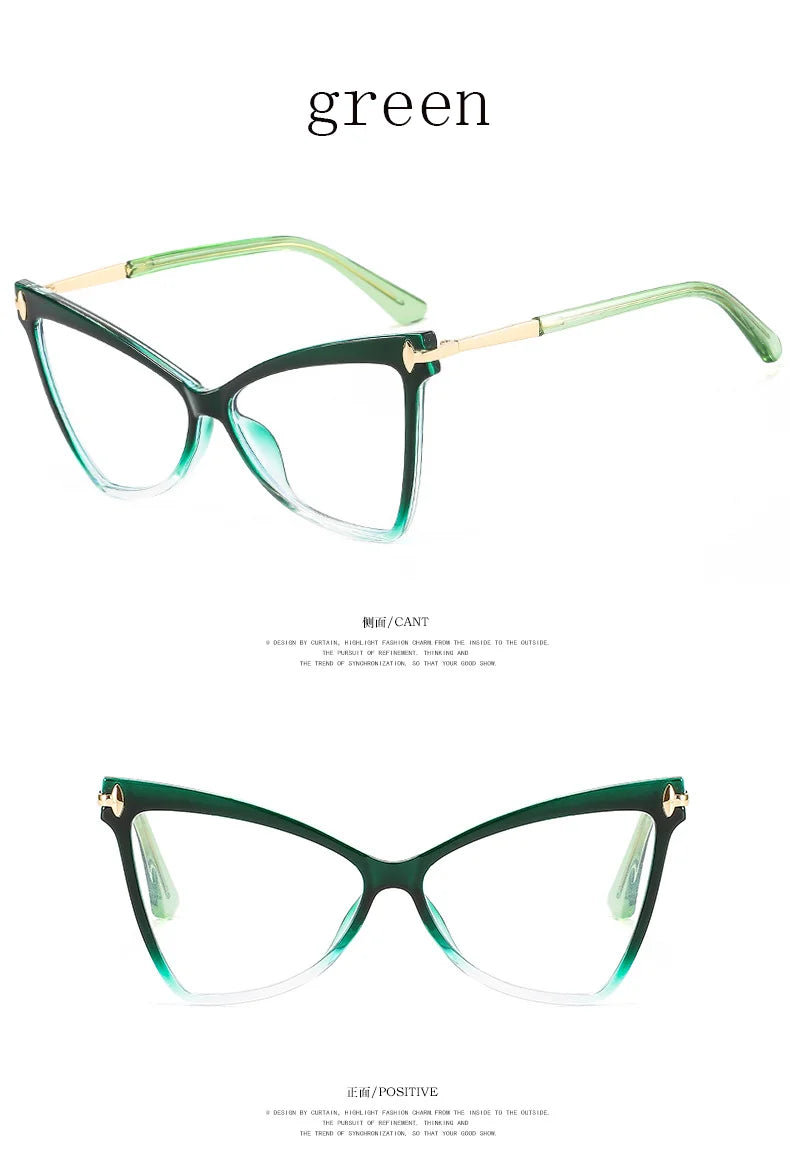 Women's Cat Eye Blue Light Blocking Glasses - Butterfly Large Frame Eyewear