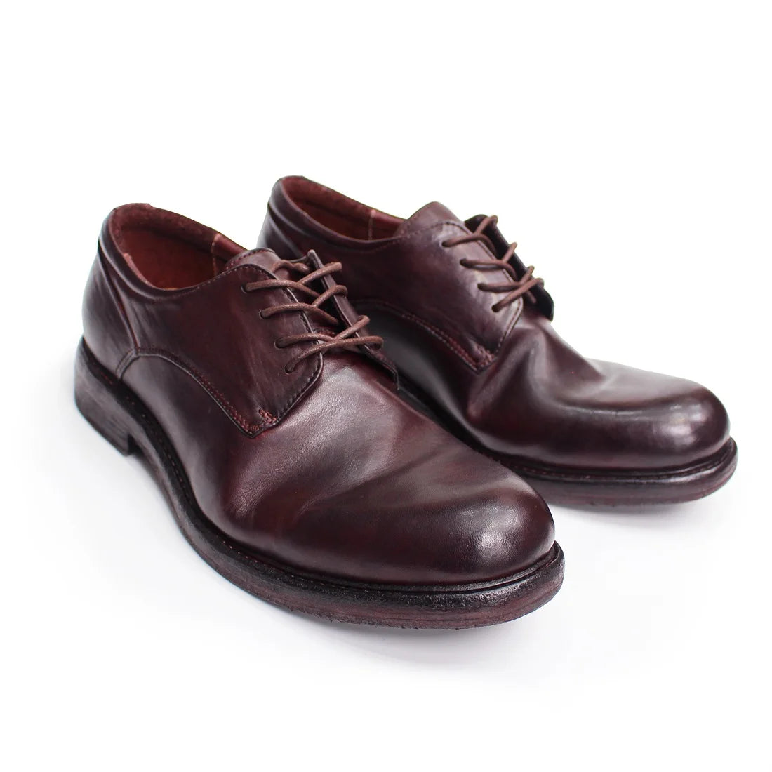 Men's Handmade Goodyear Sewn Comfortable Derby Formal Soft Leather Genuine Leather Round Toe Non-slip Casual Shoes