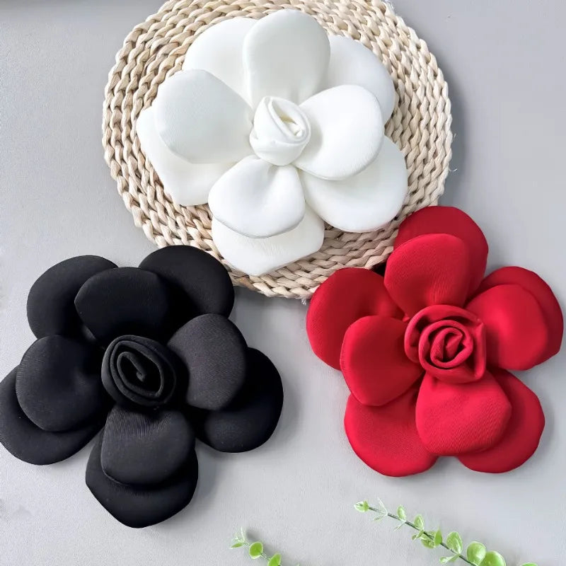 Handmade Camellia Flower Brooches - Elegant Fashion Corsage Bag Dress Badge Wedding Party Lapel Pins for Women Accessories