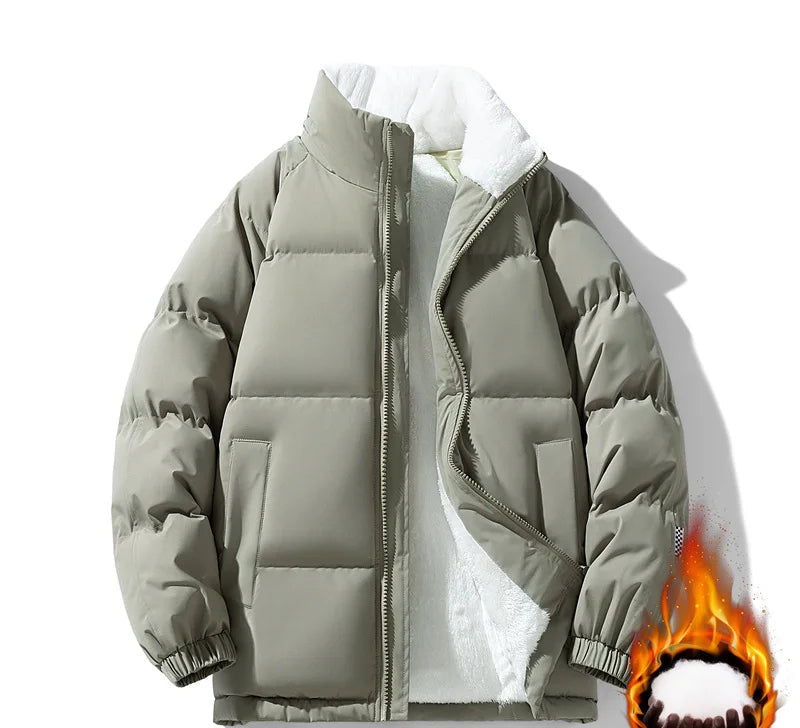 Men's Slim Fit Thickened Padded Jacket | Fur-Lined | Stand Collar | Bungee Hem | 8 Colours | S–XXXL