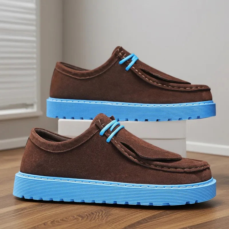 Men's Casual Platform Sneakers - Lace-Up Tennis Sports Shoes