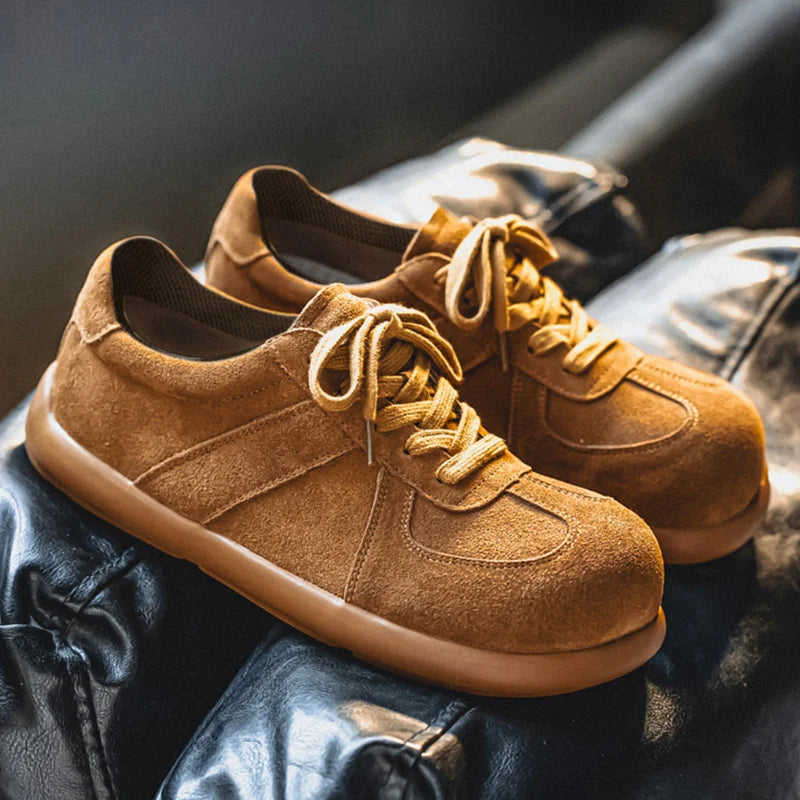 Men's Suede Leather Lace-up Flat Shoes