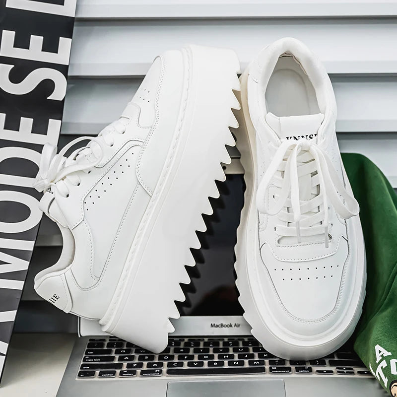 Men's Platform Skateboard Vulcanized Lace Up Sneakers