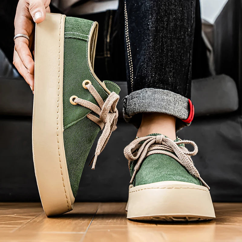 Men's Platform Suede Lace Up Shoes