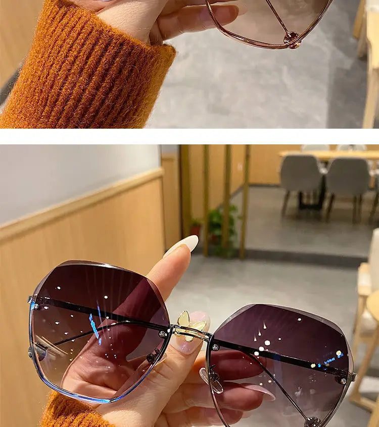 Women's Polygonal Metal Sunglasses - Retro Driving Eyewear