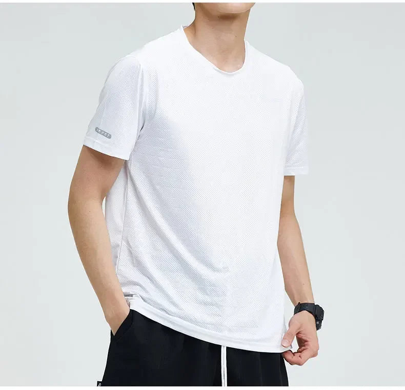 Men's Sports Gym Quick Dry Fit Workout Yoga  Breathable Short Sleeves T-Shirt