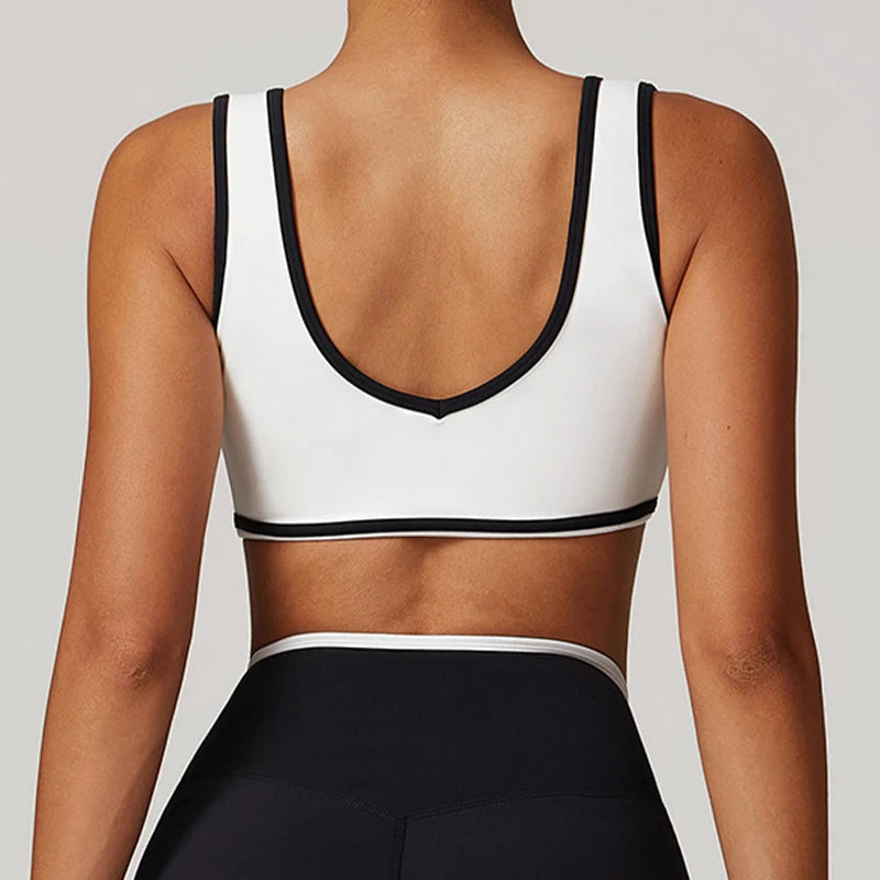 Women’s Casual Yoga Top Running Underwear Breathable Workout Brassiere Fitness Quick-Dry Gym Push up Sports Bra