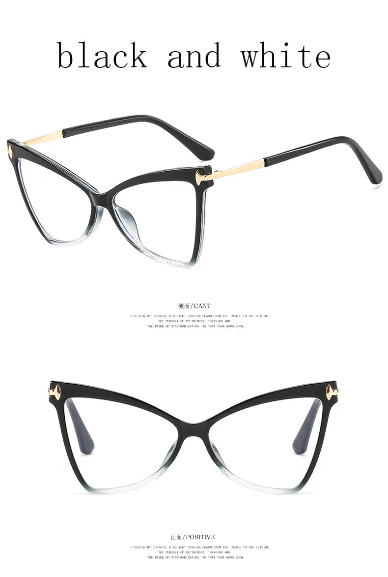 Women's Cat Eye Blue Light Blocking Glasses - Butterfly Large Frame Eyewear