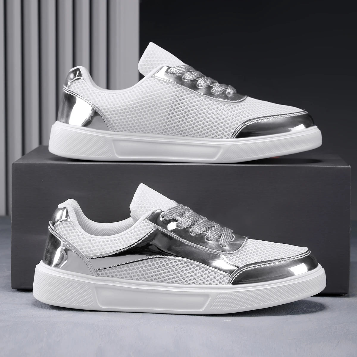 Men's Platform Skateboard Sneakers - Breathable Outdoor Vulcanized Tennis Shoes
