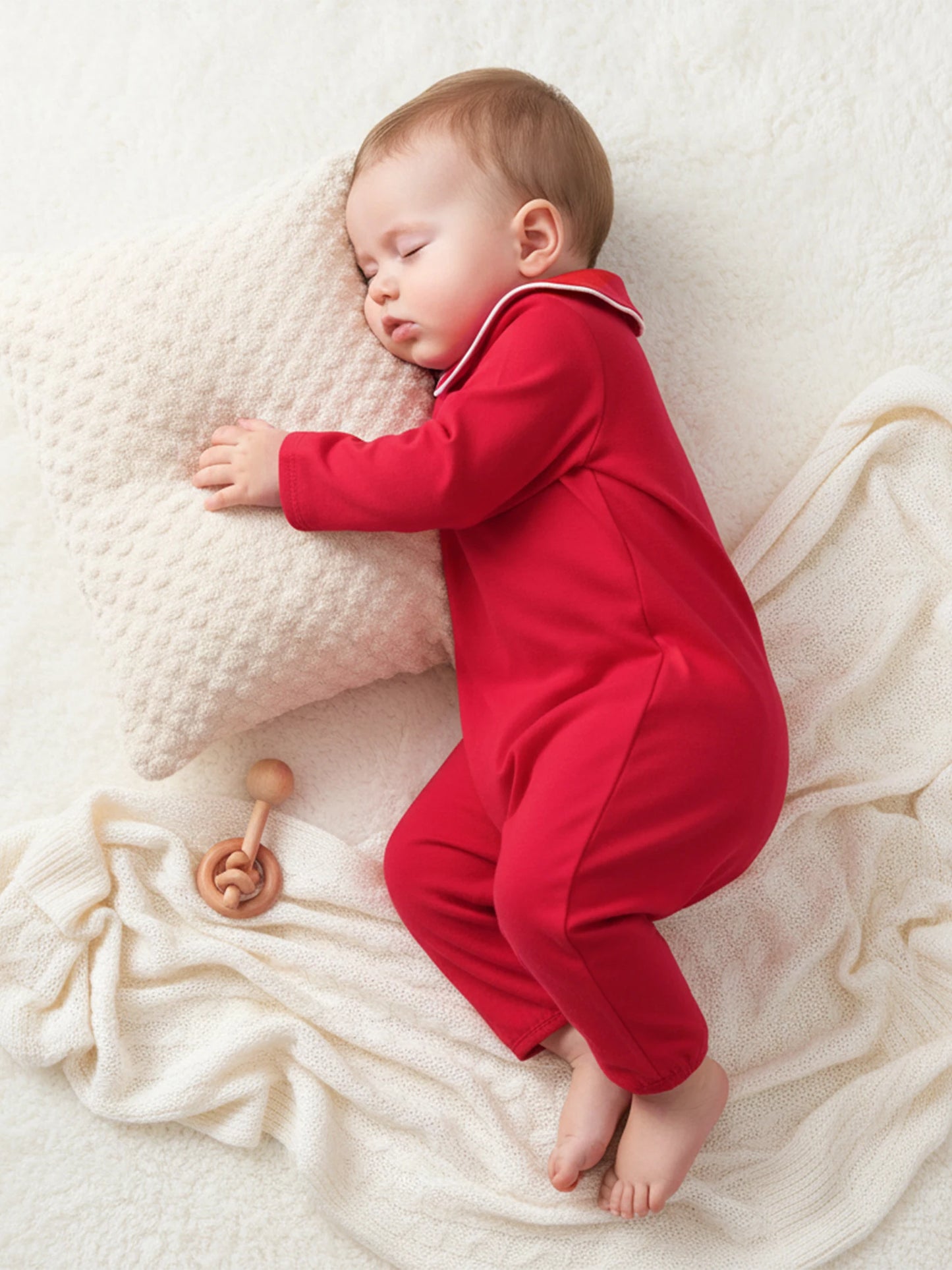 Baby Girls Boys Autumn Winter Long Sleeve Doll Collar Snap Closure Romper Jumpsuit