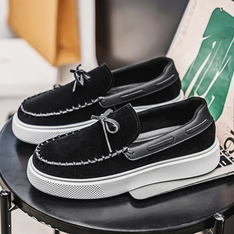 Men's Casual British Style Slip-on Suede Leather Loafers