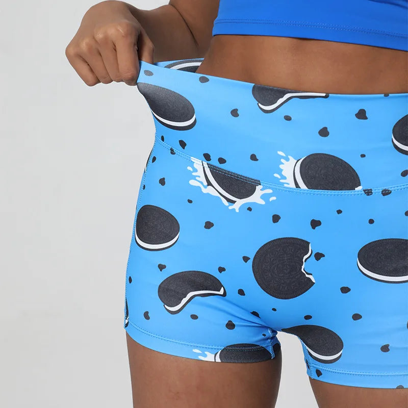 High Waist Printed Shorts