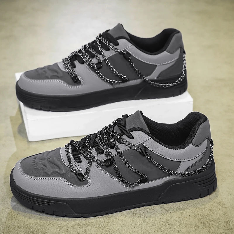 Men's Metal Chains Skateboard Sneakers