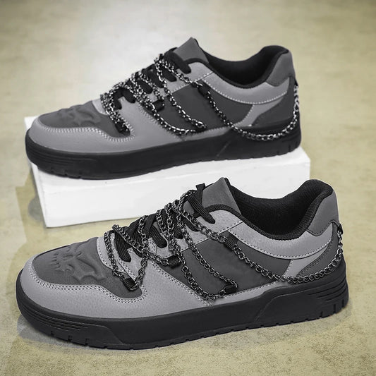 Men's Metal Chains Skateboard Sneakers