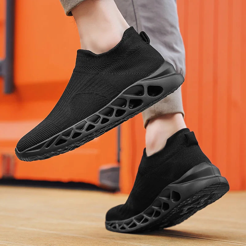 Men's Slip-On Platform Sneakers - Casual Running Sports Trainers