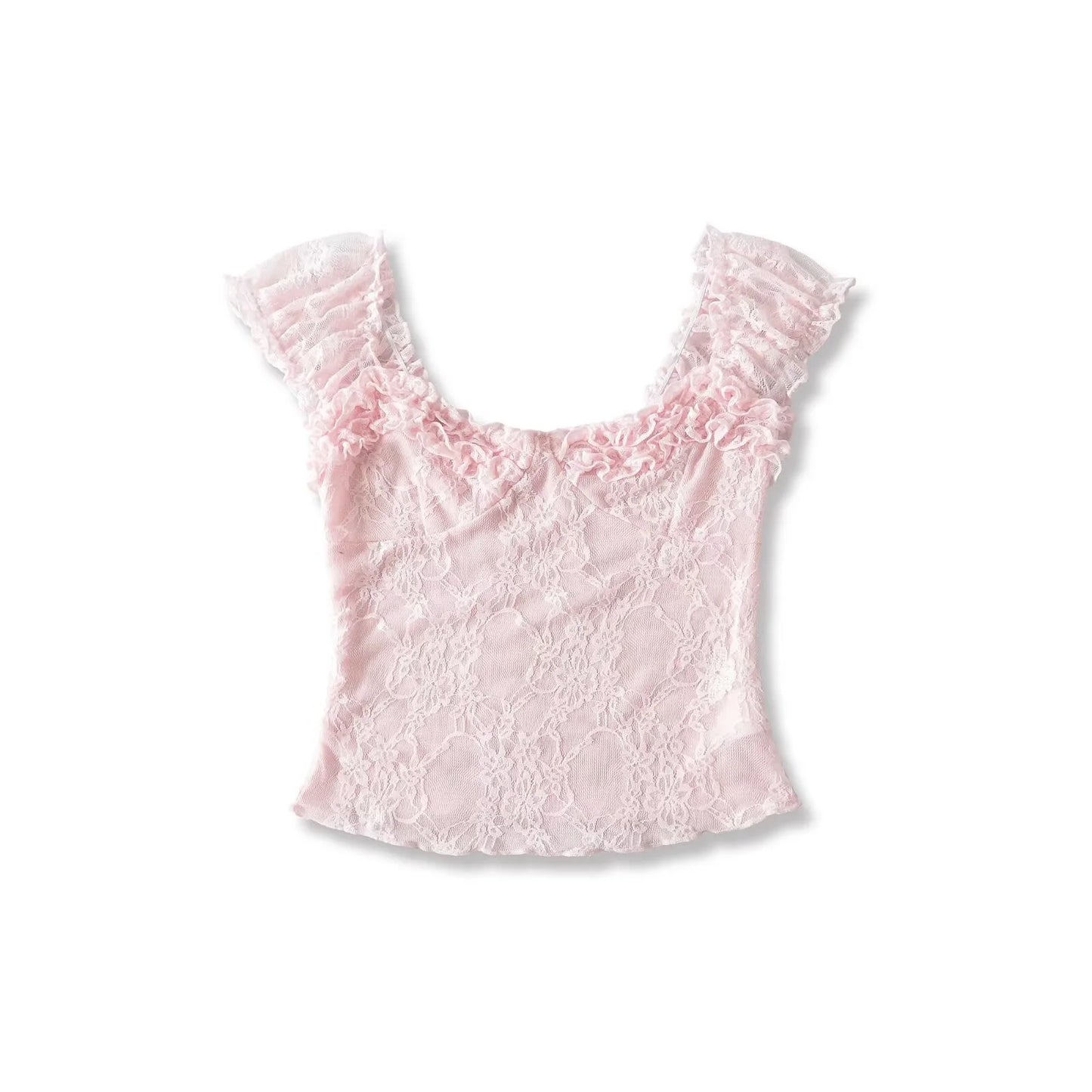 Women's Off Shoulder Lace T-Shirt with Square Neckline