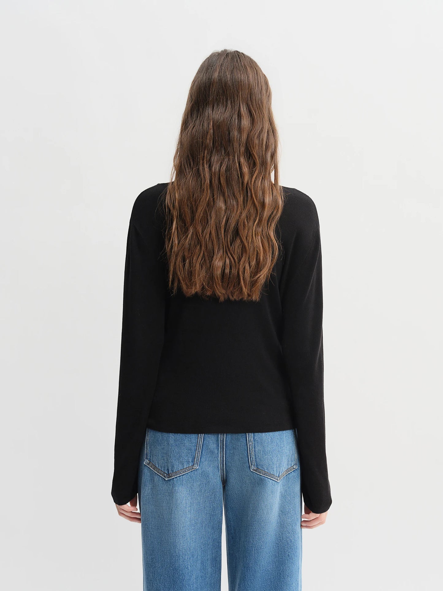 Lyocell Ruffled Collar Sweater