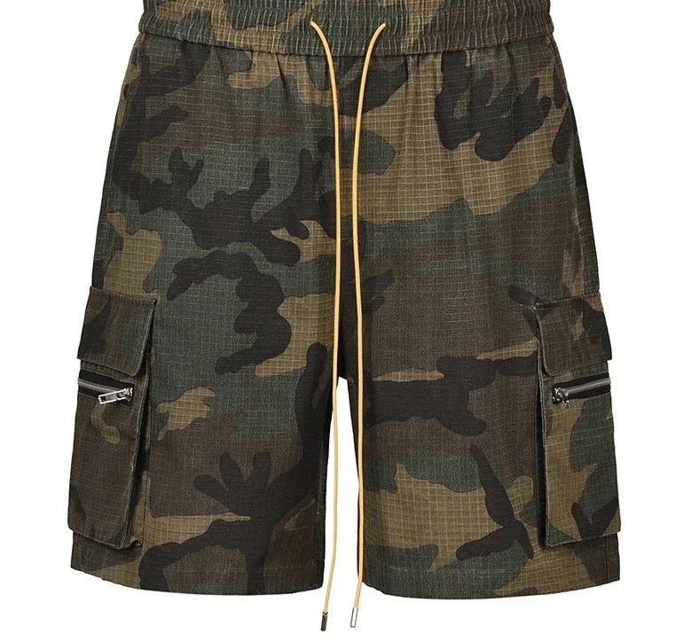 Men's Camouflage Cargo Pants Drawstring Shorts