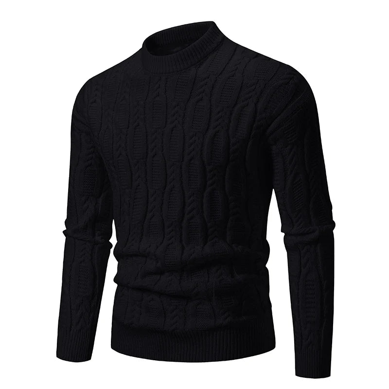 Men's O-Neck Knitted Sweater - Warm Casual Pullover for Autumn Winter