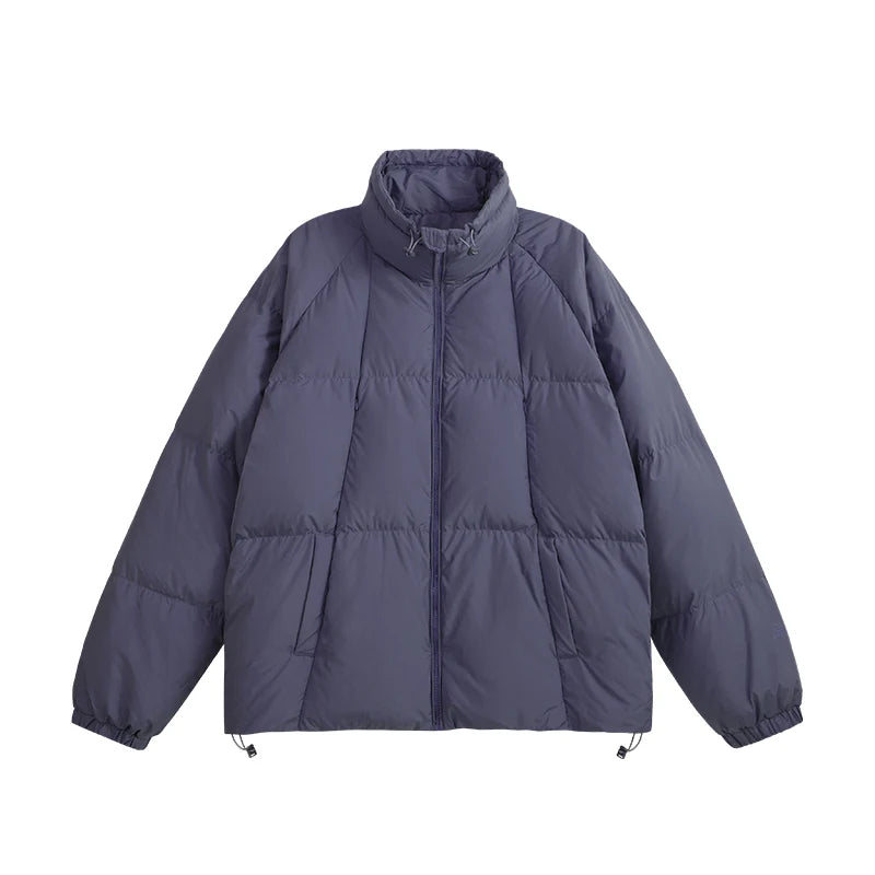 Minimalist Down Jacket Unisex - 90% Down Fill High Collar Winter Outerwear
