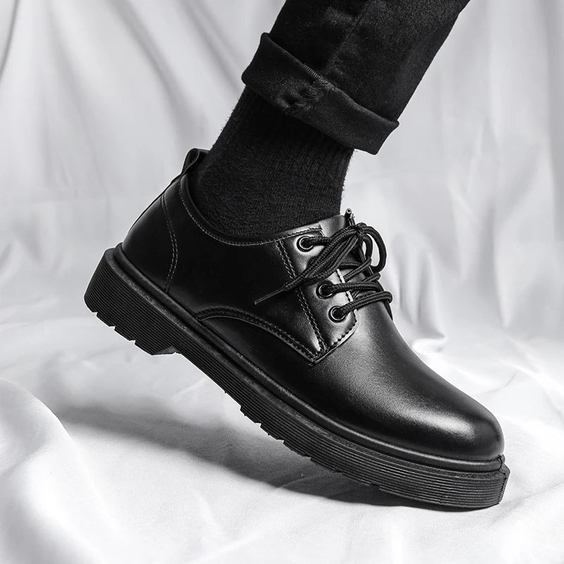 Platform Casual Dress Shoes - Men's Leather Work & Business Sneaker Flats