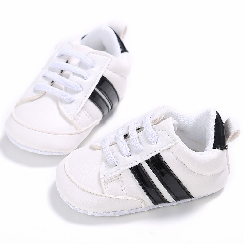 Newborn Baby Classical Sport Soft Sole PU Leather Sneakers Shoes