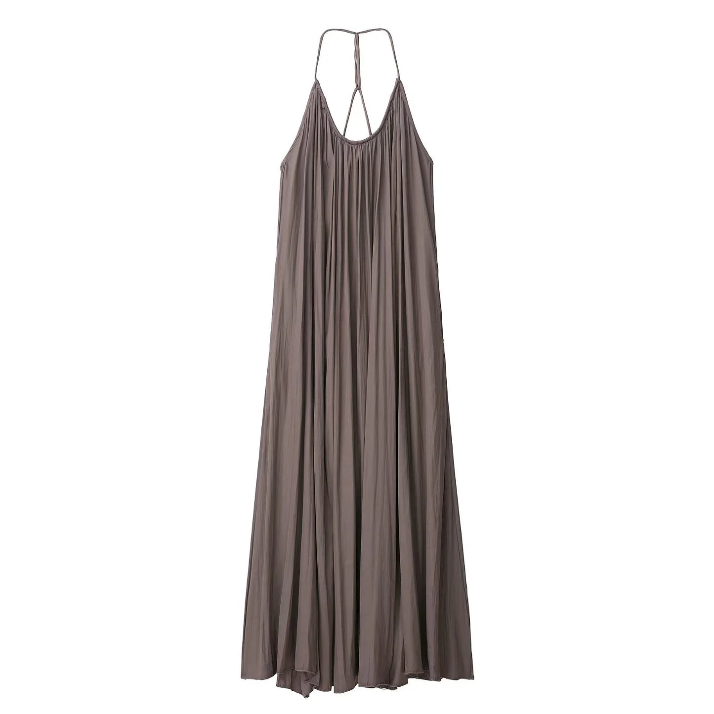 Women's Backless Silk Satin Long Dress - Elegant Summer Evening Style
