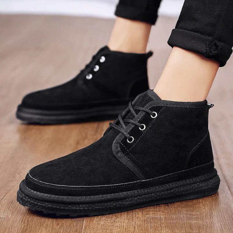 Men's Winter Snow Boots - Waterproof Fur-Lined Chelsea Boots