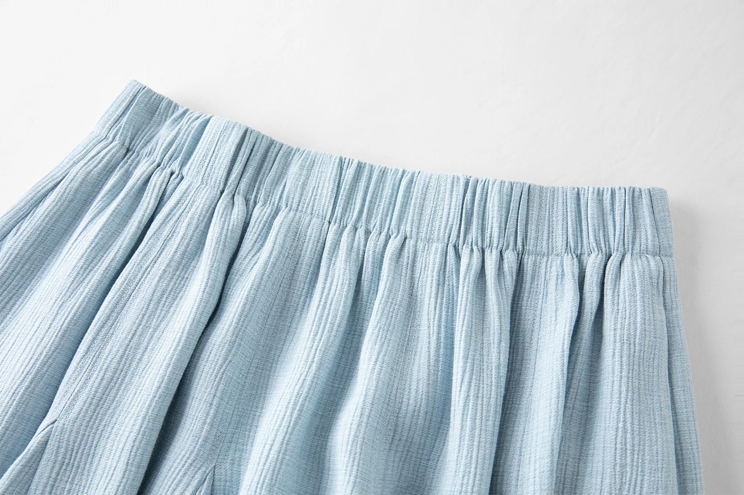 Pleated A-Line Midi Skirt - Textured White Long Skirt
