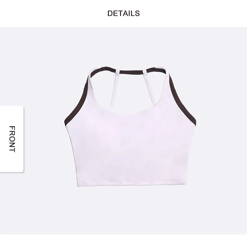 Two-Tone Nylon Sports Bra - Removable Chest Pad