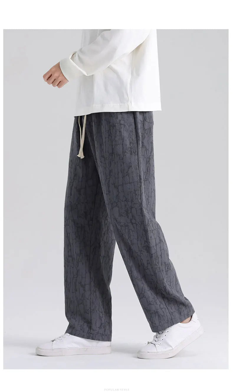 Men's Cotton Linen Harem Pants Straight Trousers