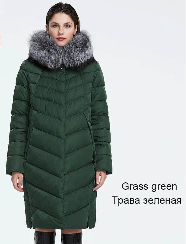Winter Down Jacket with Fur Collar