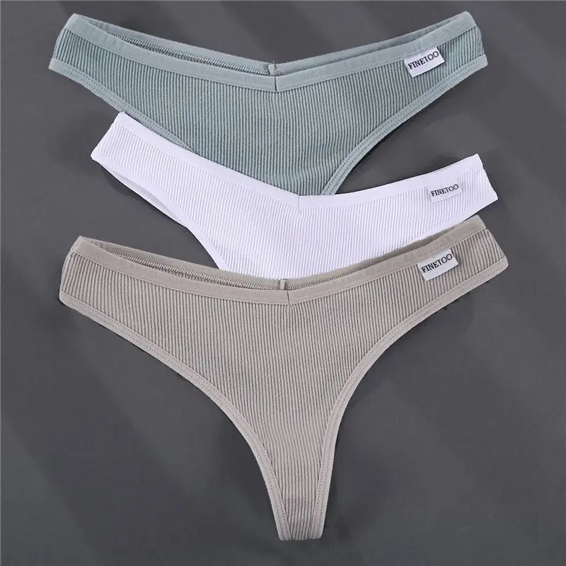 Women's Cotton G-String Thong Set - 3 Pack
