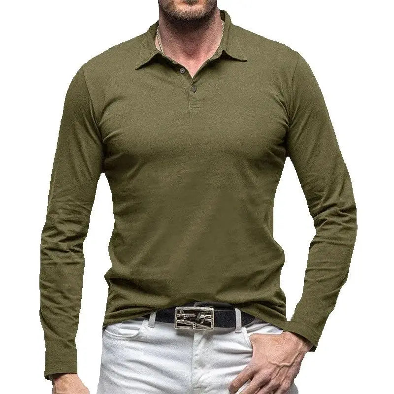 Men's Long Sleeve Polo Shirt - Cotton Smart Casual Top